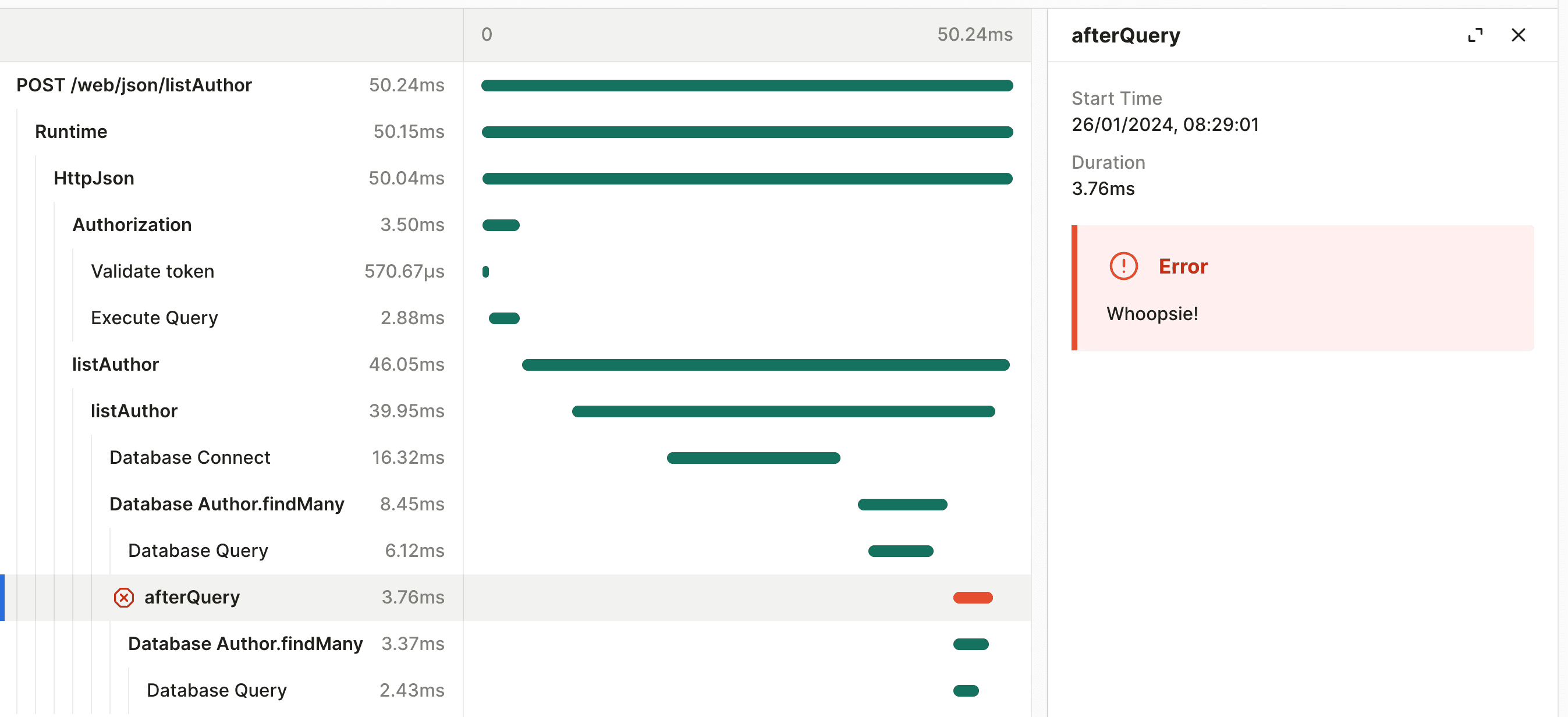 console.error tracing